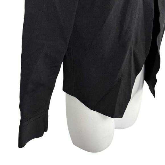 MM Lafleur Womens Black Tight Knit Stretch Rayon Cardigan Jacket Open Sweater M - Picture 2 of 16